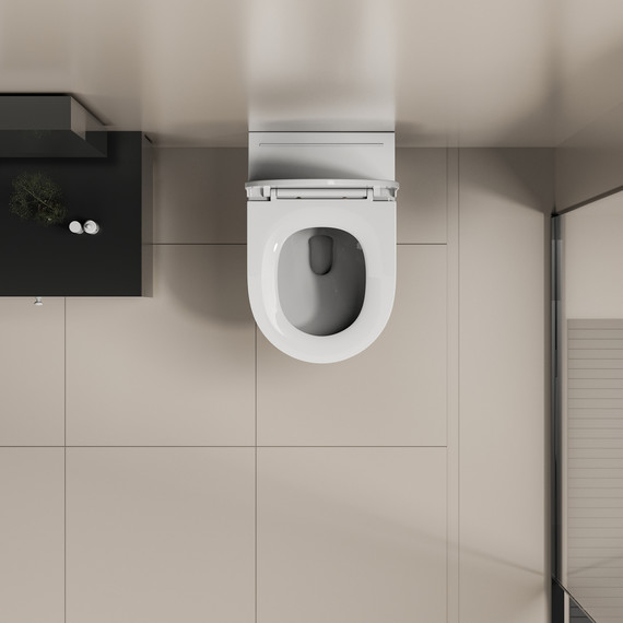 Унитаз подвесной импульсный Abber Bequem AC1126P с тонкой крышкой микролифт - фото 6