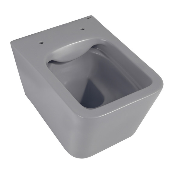 Унитаз подвесной безободковый Abber Rechteck AC1201MG с тонкой крышкой микролифт, серый матовый - фото 6