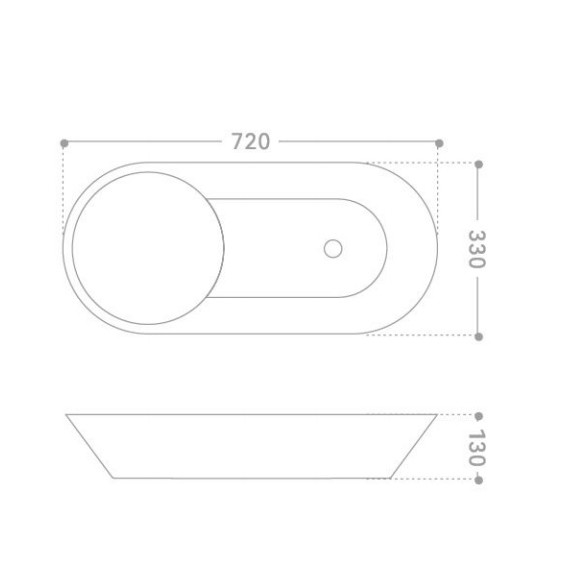 Раковина-чаша Abber Bequem 72 см AC2120 - фото 7