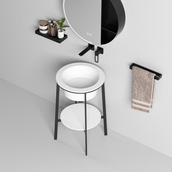 Раковина с консолью Abber Bequem 50 см AC2130MW, белый матовый - фото 6