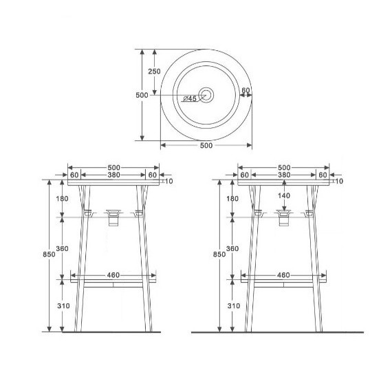 Раковина с консолью Abber Bequem 50 см AC2130 - фото 8