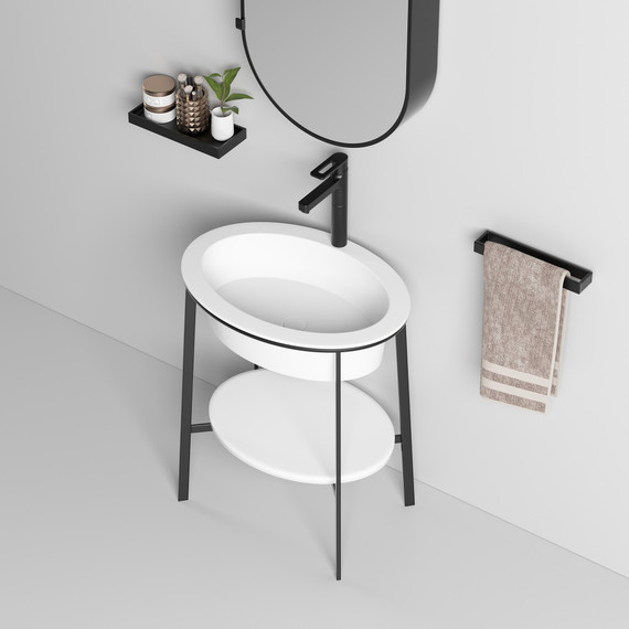 Раковина с консолью Abber Bequem 70 см AC2131MW, белый матовый - фото 4