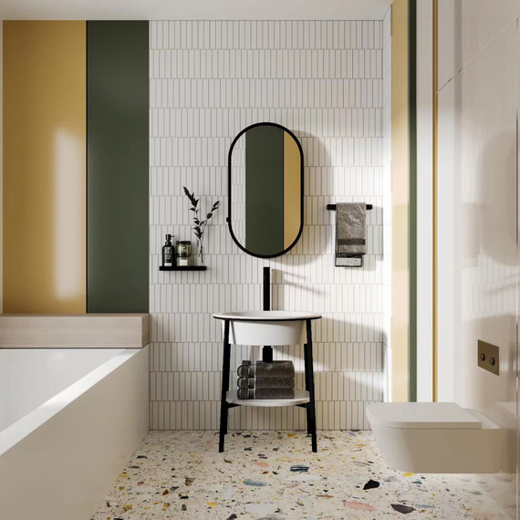 Раковина с консолью Abber Bequem 70 см AC2131MW, белый матовый - фото 5