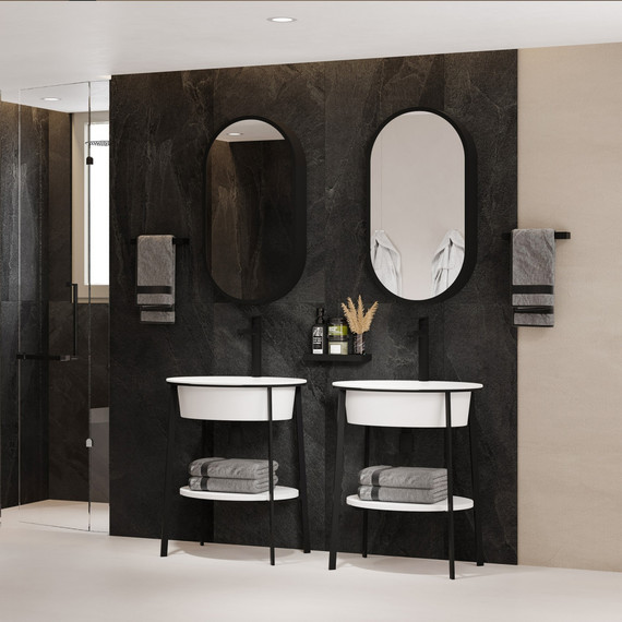 Раковина с консолью Abber Bequem 70 см AC2131MW, белый матовый - фото 6