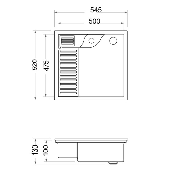Раковина над стиральной машиной ABBER Rechteck 55 см AC2224L - фото 4