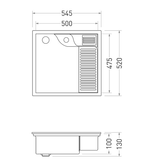 Раковина над стиральной машиной ABBER Rechteck 55 см AC2224R - фото 5