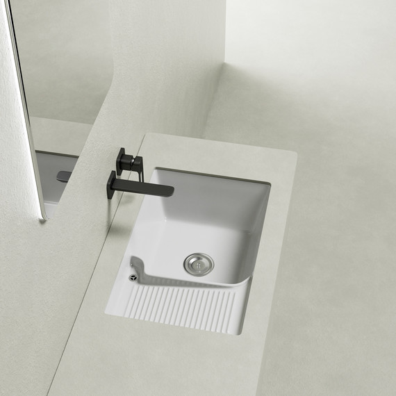 Раковина над стиральной машиной ABBER Rechteck 64 см AC2226L - фото 2