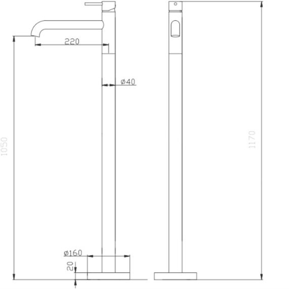 Смеситель для раковины напольный Abber Wasser Kreis AF8140NG (со скрытой частью) никель - фото 6