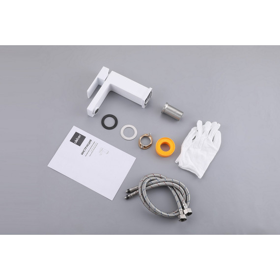 Смеситель для раковины Abber Daheim AF8210W, белый матовый - фото 3