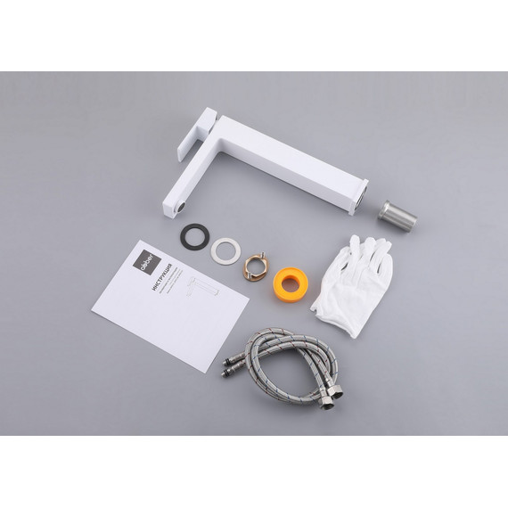 Смеситель для раковины высокий Abber Daheim AF8211W, белый матовый - фото 5