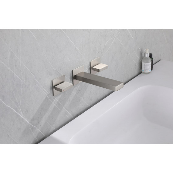 Смеситель для раковины настенный Abber Daheim AF82122SP (со скрытой частью) сатин - фото 2