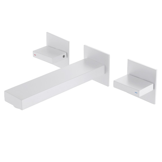 Смеситель для раковины настенный Abber Daheim AF82122W (со скрытой частью) белый матовый - фото 