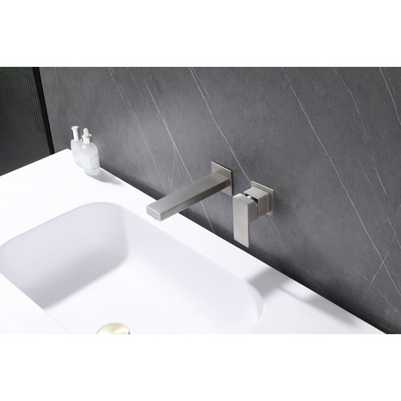 Смеситель для раковины настенный Abber Daheim AF8212SP (со скрытой частью) сатин - фото 2