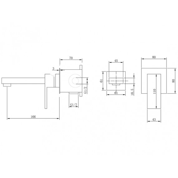 Смеситель для раковины настенный Abber Daheim AF8212SP (со скрытой частью) сатин - фото 3