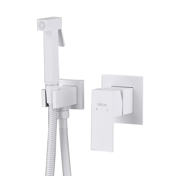 Набор для гигиенического душа Abber Daheim AF8225W (со скрытой частью) белый матовый - фото 