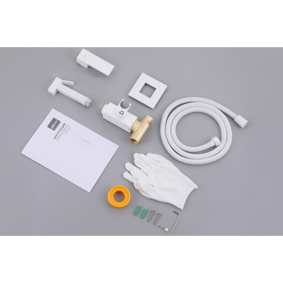 Набор для гигиенического душа Abber Daheim AF8226W (со скрытой частью) белый матовый - фото 4