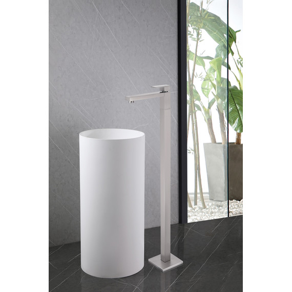 Смеситель для раковины напольный Abber Daheim AF8241SP (со скрытой частью) сатин - фото 2