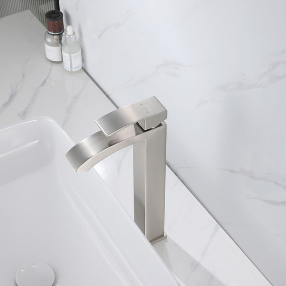 Смеситель для раковины высокий Abber Wasserfall AF8611SP, сатин - фото 2