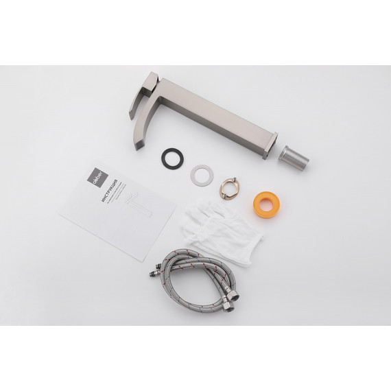 Смеситель для раковины высокий Abber Wasserfall AF8611SP, сатин - фото 3