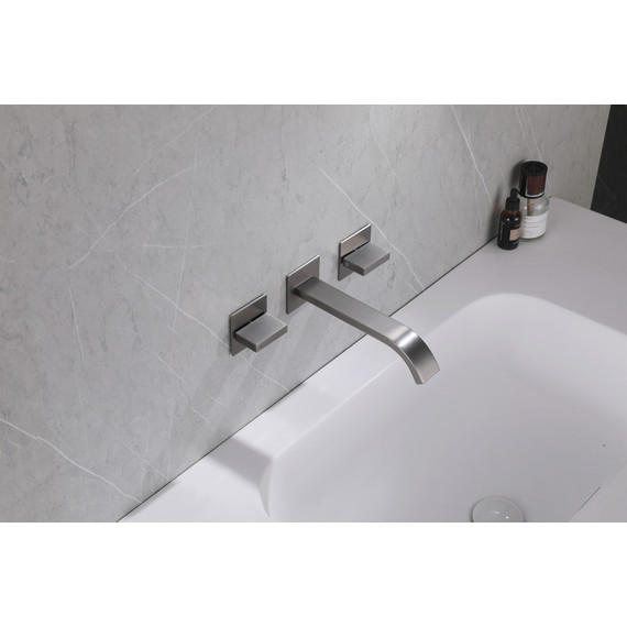 Смеситель для раковины настенный Abber Wasserfall AF8612NG (со скрытой частью) никель - фото 2