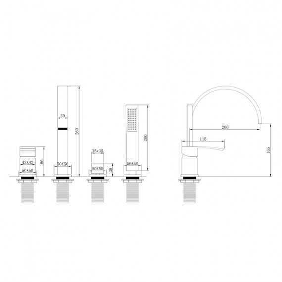 Смеситель для ванны Abber Wasserfall AF8613SP, сатин - фото 3