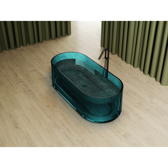 Ванна прозрачная Abber Kristall 170x75 см AT9708Aquamarin, бирюзовый - фото 3