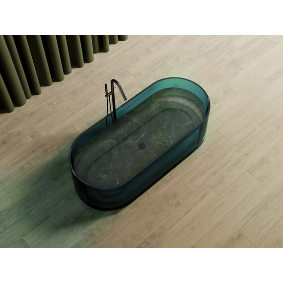 Ванна прозрачная Abber Kristall 170x75 см AT9708Aquamarin, бирюзовый - фото 4