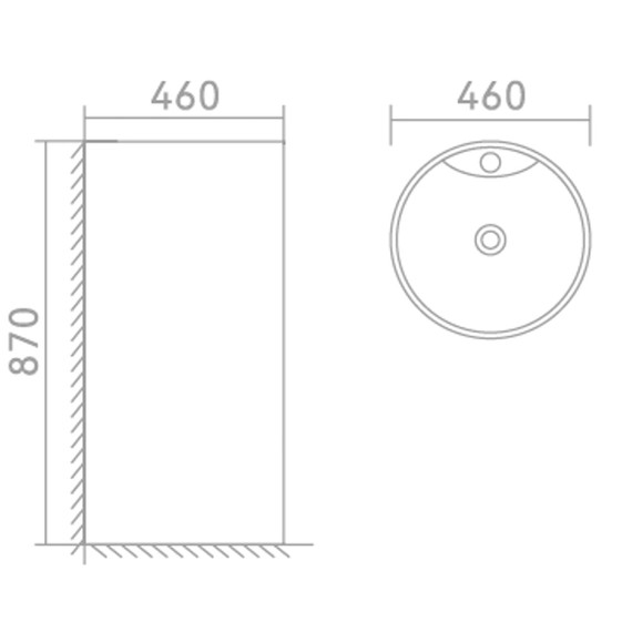 Раковина напольная Abber Bequem 46 см AC2132 - фото 4