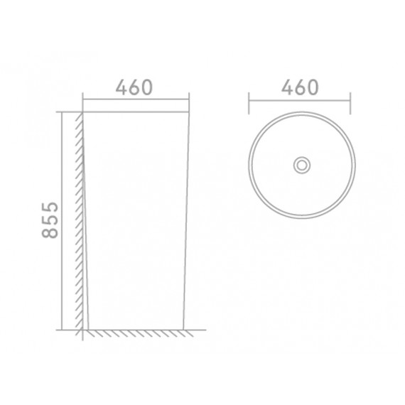 Раковина напольная Abber Bequem 46 см AC2133 - фото 6