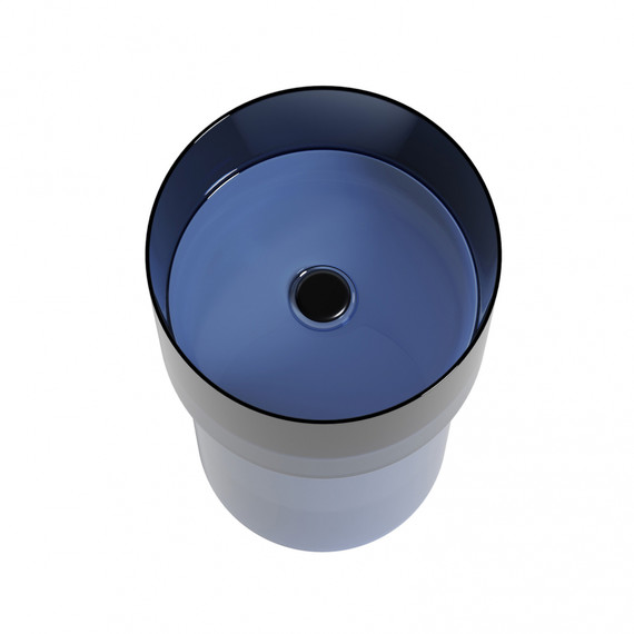 Раковина напольная прозрачная Abber Kristall 45 см AT2701Saphir-H, синий - фото 6