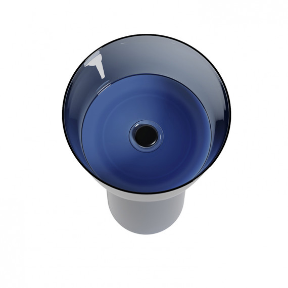 Раковина напольная прозрачная Abber Kristall 45 см AT2702Saphir-H, синий - фото 6