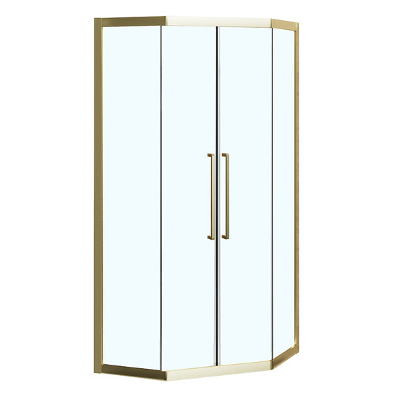 Душевое ограждение Azario OSAKA 100х100 см AZ-092K2-100-BGL-CL, золото брашированное/прозрачное - фото 