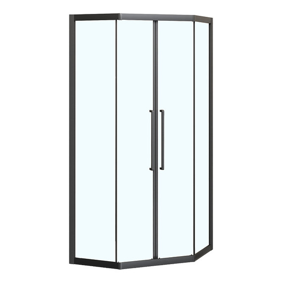 Душевое ограждение Azario OSAKA 100х100 см AZ-092K2-100-MB-CL, чёрный матовый/прозрачное - фото 