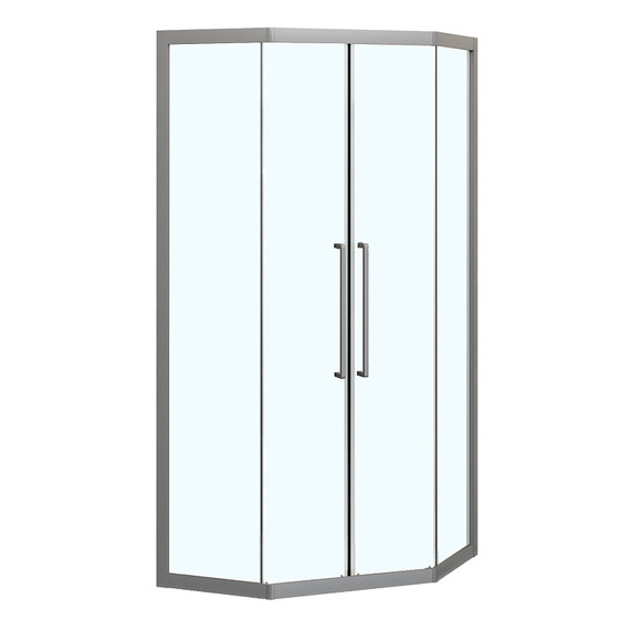 Душевое ограждение Azario OSAKA 100х100 см AZ-092K2-100-MGR-CL, графит матовый/прозрачное - фото 