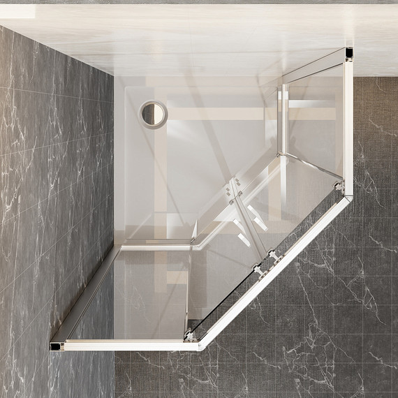 Душевое ограждение Azario OSAKA 100х100 см AZ-092K2-100-MGR-CL, графит матовый/прозрачное - фото 7