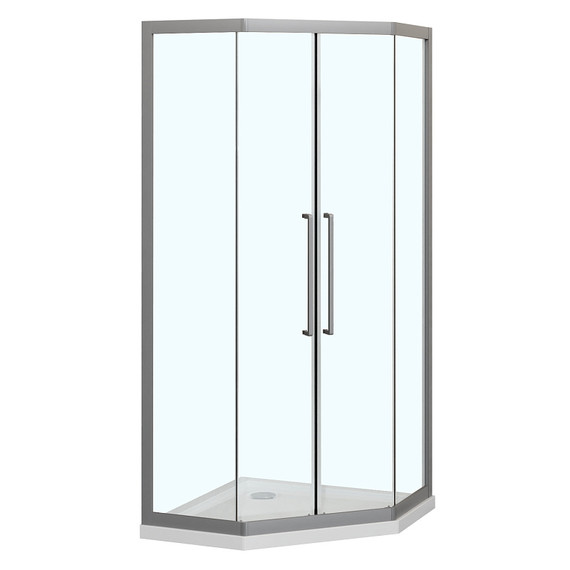 Душевое ограждение Azario OSAKA 100х100 см AZ-092K2-100-MGR-CL, графит матовый/прозрачное - фото 2