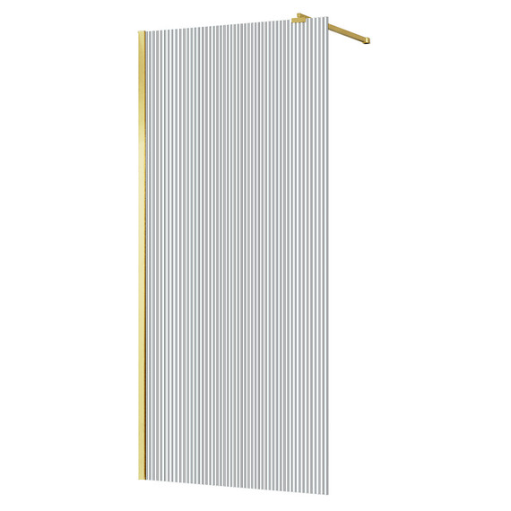 Душевая перегородка Azario Walk-in 100 см AZ-251-100-BGL-CRF (стекло 8 мм) золото брашированное/рифленое - фото 