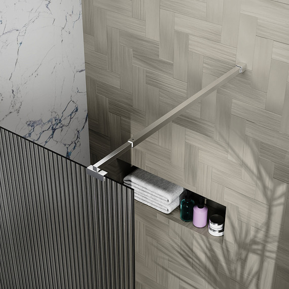 Душевая перегородка Azario Walk-in 120 см AZ-251-120-BGL-CRF (стекло 8 мм) золото брашированное/рифленое - фото 3