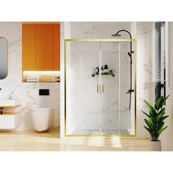 Душевая дверь Azario Tokyo 170 см AZ-362K2-170-BGL-CL, золото брашированное/прозрачное - фото 7