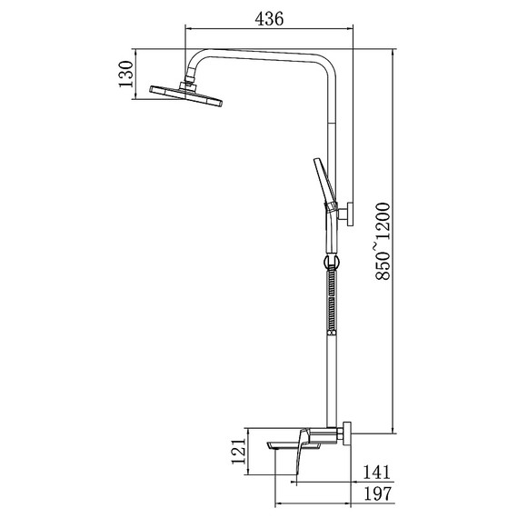 Душевая стойка Azario Conda AZ-K2311GR, графит - фото 8