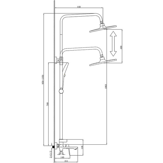 Душевая стойка Azario Alanti AZ-K2332-1MG, золото матовое - фото 8