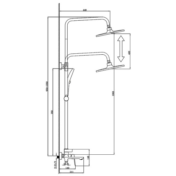 Душевая стойка Azario Alanti AZ-K2332MG, золото матовое - фото 6