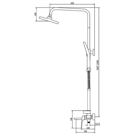 Душевая стойка Azario Conda AZ-K2411MG, золото матовое - фото 8