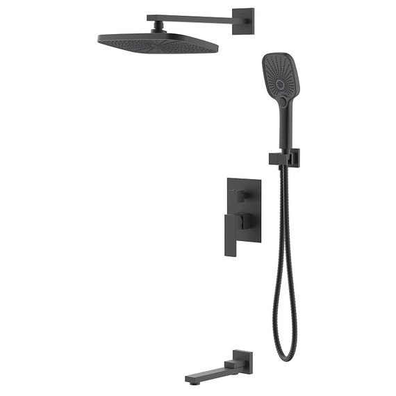 Душевая система для ванны Azario Reusa AZ-K7367B, чёрный матовый - фото 