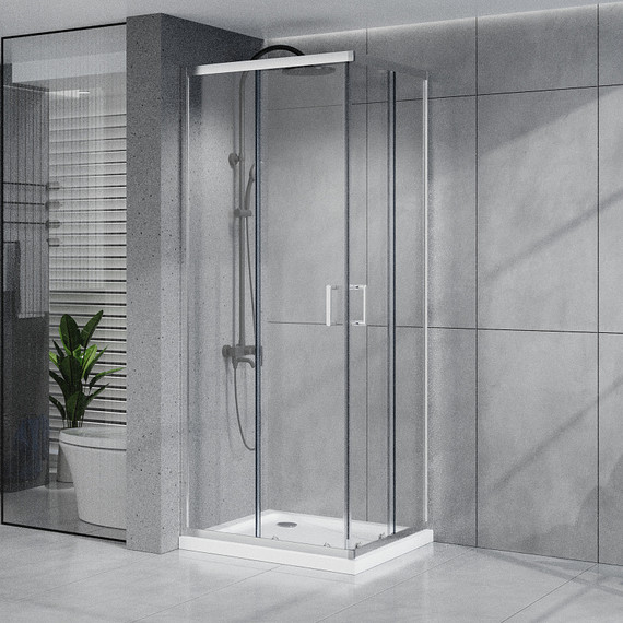 Душевое ограждение Azario VIENNA 100х100 см AZ-R36-100-CH-CL, хром/прозрачное - фото 7