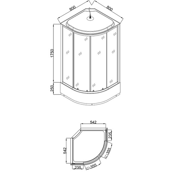 Душевая кабина Loranto 80х80 см CS-6680-25K 80, хром/узор - фото 3