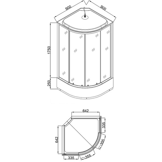 Душевая кабина Loranto 90х90 см CS-6690-25K 90, хром/узор - фото 3