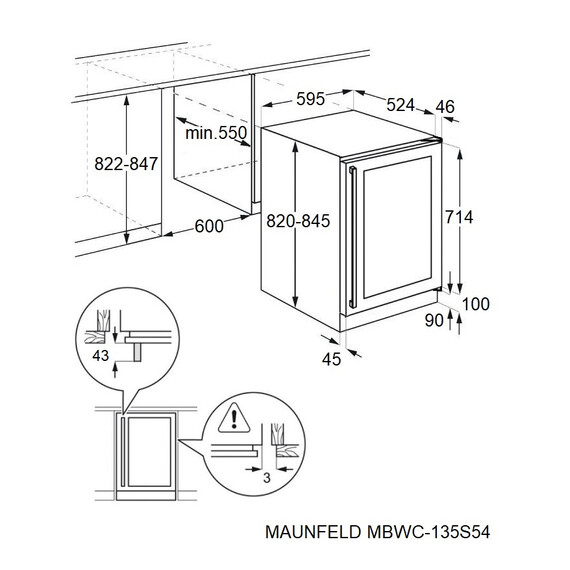 Встраиваемый винный шкаф Maunfeld MBWC-135S54 - фото 8