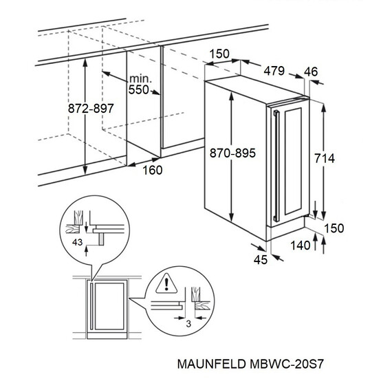 Встраиваемый винный шкаф Maunfeld MBWC-20S7 - фото 8