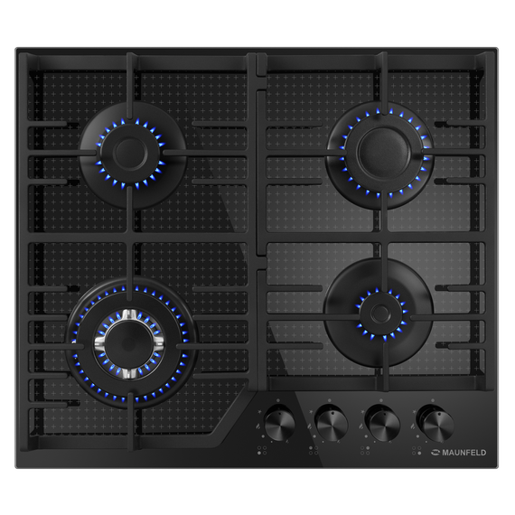 Газовая варочная поверхность Maunfeld EGHG.64.73CB2/G (чёрное стекло) - фото 